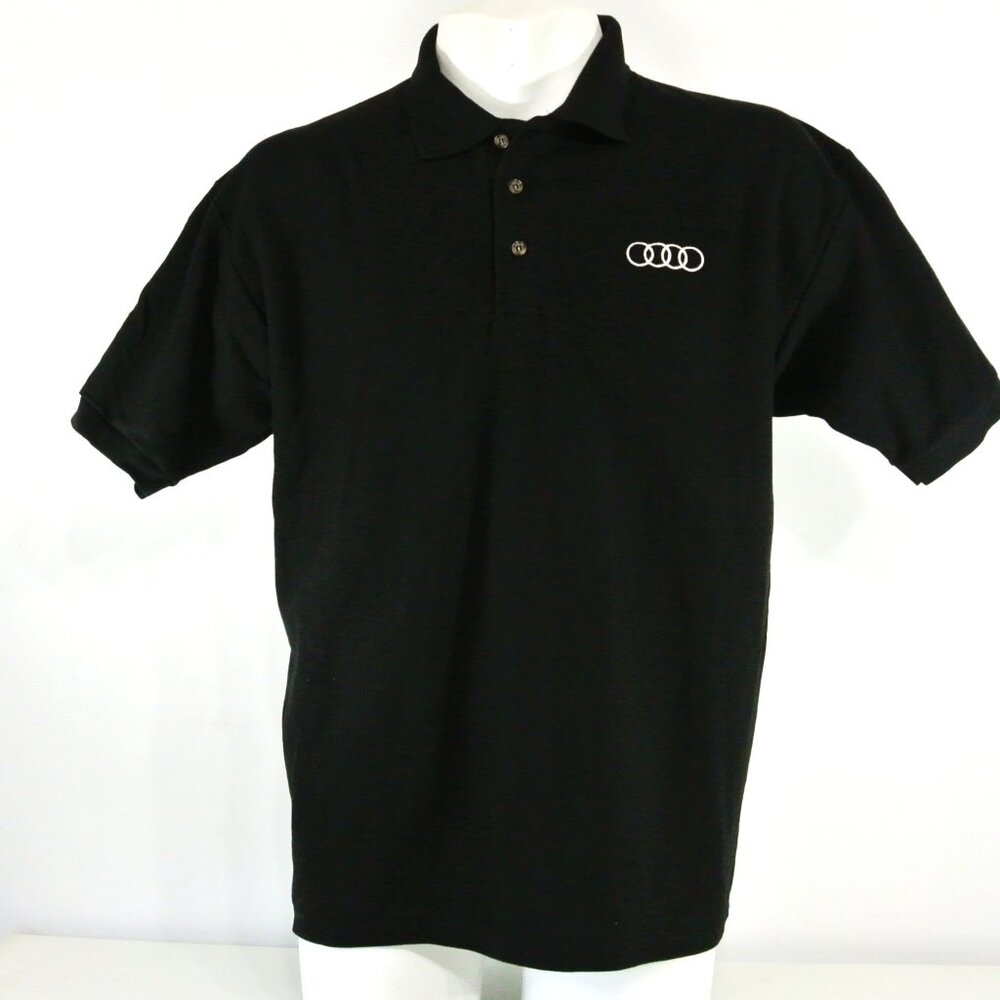 AUDI Car Dealership Employee Uniform Polo Shirt Black NEW Size L Large
